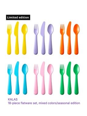 Assorted Color Plastic Cutlery Set - Multipack Party Utensils